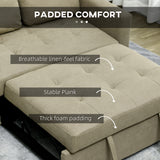 Snow Flannel Fabric 2 Seater Sofa Bed 120cm Wide With 2 Pillows - Velmora