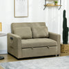 Snow Flannel Fabric 2 Seater Sofa Bed 120cm Wide With 2 Pillows - Velmora