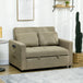 Snow Flannel Fabric 2 Seater Sofa Bed 120cm Wide With 2 Pillows - Velmora