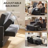 Snow Flannel Fabric 2 Seater Sofa Bed 120cm Wide With 2 Pillows - Velmora