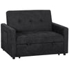 Snow Flannel Fabric 2 Seater Sofa Bed 120cm Wide With 2 Pillows - Velmora