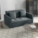 Snow Flannel Fabric 2 Seater Sofa Bed 152cm Wide With Storage And 2 Pillows - Velmora