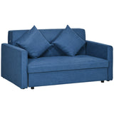Snow Flannel Fabric 2 Seater Sofa Bed 152cm Wide With Storage And 2 Pillows - Velmora