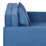 Snow Flannel Fabric 2 Seater Sofa Bed 152cm Wide With Storage And 2 Pillows - Velmora
