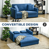 Snow Flannel Fabric 2 Seater Sofa Bed 152cm Wide With Storage And 2 Pillows - Velmora