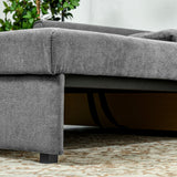 Snow Flannel Fabric 2 Seater Sofa Bed 152cm Wide With Storage And 2 Pillows - Velmora
