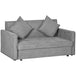 Snow Flannel Fabric 2 Seater Sofa Bed 152cm Wide With Storage And 2 Pillows - Velmora