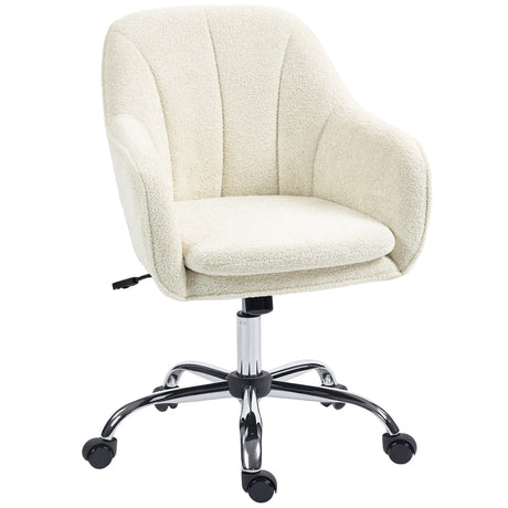 Snow Flannel Fabric Home And Office Chair 64cm Wide - Velmora