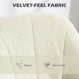 Snow Flannel Fabric Home And Office Chair 64cm Wide - Velmora