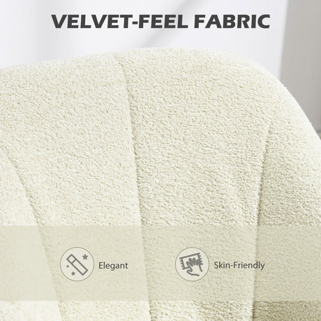 Snow Flannel Fabric Home And Office Chair 64cm Wide - Velmora