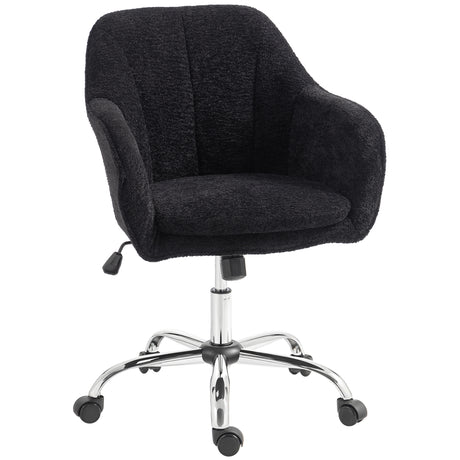 Snow Flannel Fabric Home And Office Chair 64cm Wide - Velmora