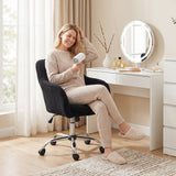 Snow Flannel Fabric Home And Office Chair 64cm Wide - Velmora