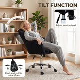 Snow Flannel Fabric Home And Office Chair 64cm Wide - Velmora