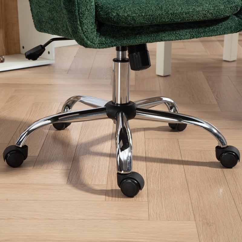 Snow Flannel Fabric Home And Office Chair 64cm Wide - Velmora