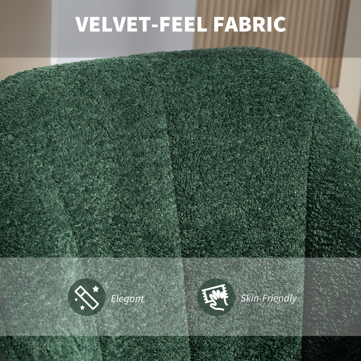 Snow Flannel Fabric Home And Office Chair 64cm Wide - Velmora