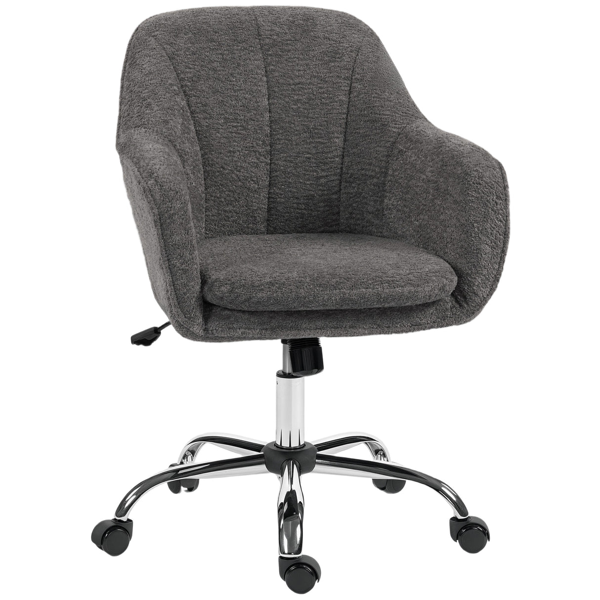 Snow Flannel Fabric Home And Office Chair 64cm Wide - Velmora