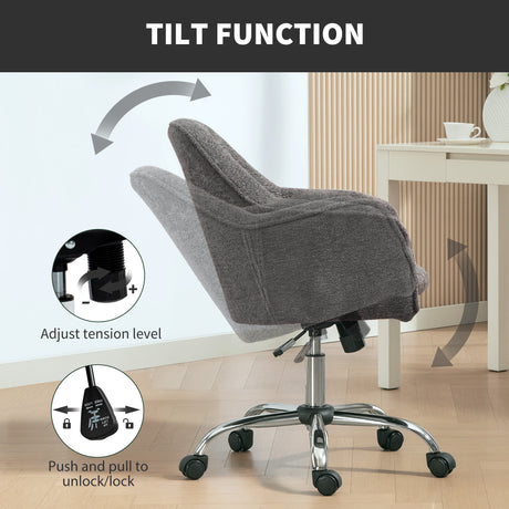 Snow Flannel Fabric Home And Office Chair 64cm Wide - Velmora