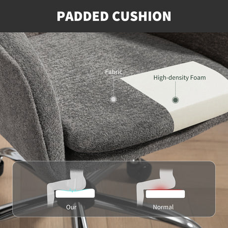 Snow Flannel Fabric Home And Office Chair 64cm Wide - Velmora