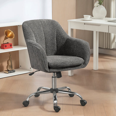 Snow Flannel Fabric Home And Office Chair 64cm Wide - Velmora