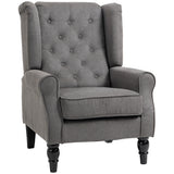Snow Flannel Fabric Wingback Occasional Chair 74cm Wide - Velmora
