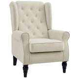 Snow Flannel Fabric Wingback Occasional Chair 74cm Wide - Velmora