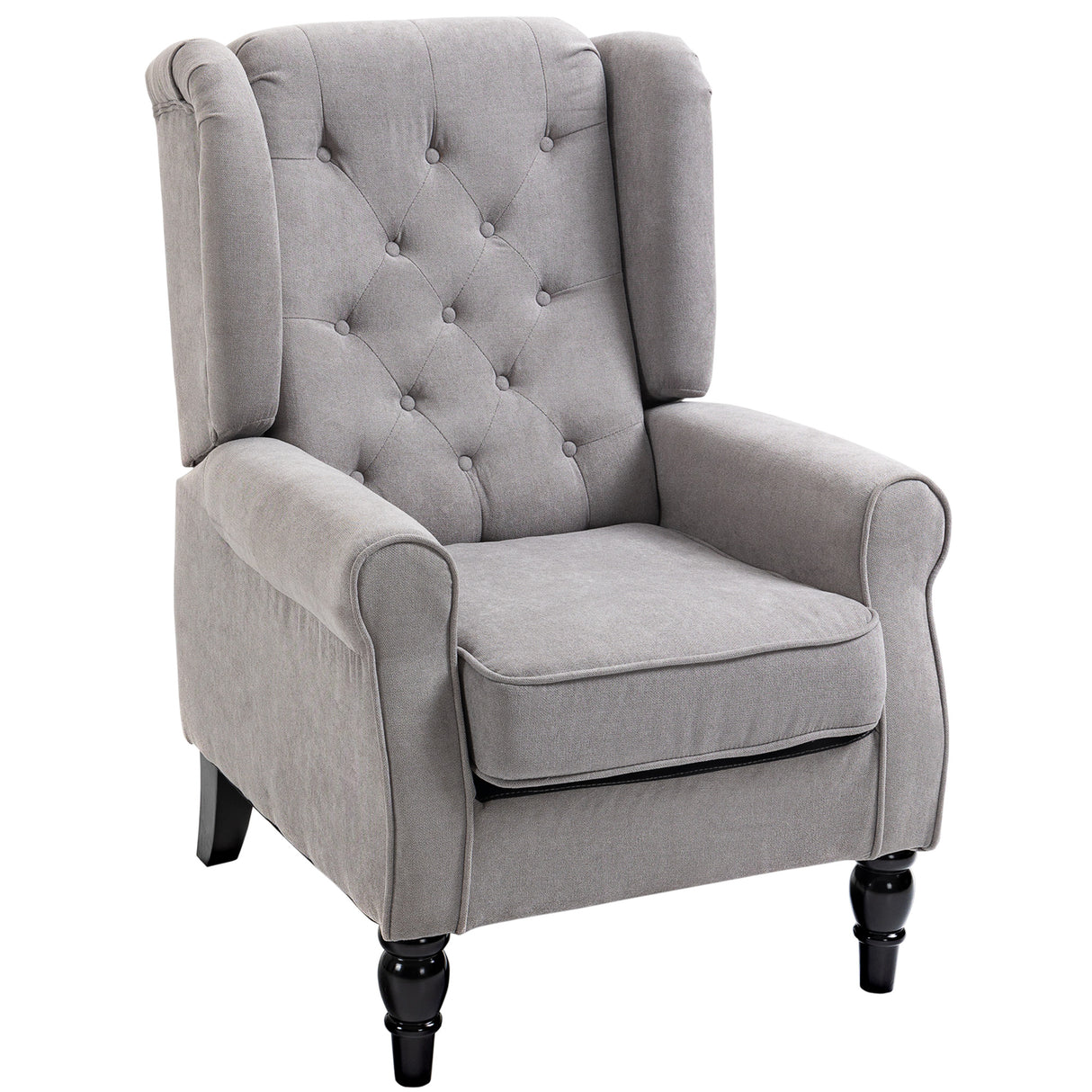 Snow Flannel Fabric Wingback Occasional Chair 74cm Wide - Velmora