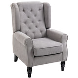 Snow Flannel Fabric Wingback Occasional Chair 74cm Wide - Velmora