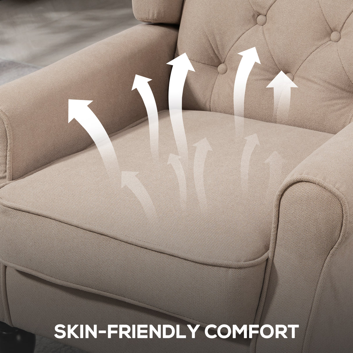 Snow Flannel Fabric Wingback Occasional Chair 74cm Wide - Velmora