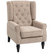 Snow Flannel Fabric Wingback Occasional Chair 74cm Wide - Velmora