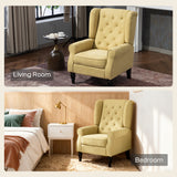 Snow Flannel Fabric Wingback Occasional Chair 74cm Wide - Velmora