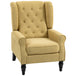 Snow Flannel Fabric Wingback Occasional Chair 74cm Wide - Velmora