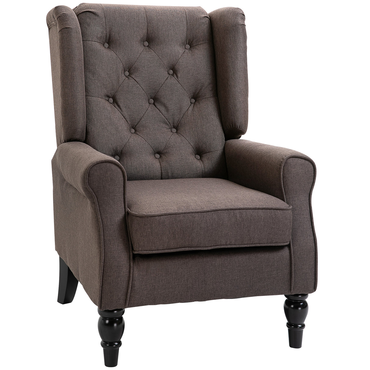 Snow Flannel Fabric Wingback Occasional Chair 74cm Wide - Velmora