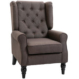 Snow Flannel Fabric Wingback Occasional Chair 74cm Wide - Velmora