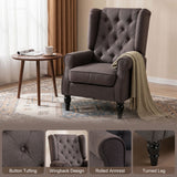 Snow Flannel Fabric Wingback Occasional Chair 74cm Wide - Velmora