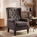 Snow Flannel Fabric Wingback Occasional Chair 74cm Wide - Velmora