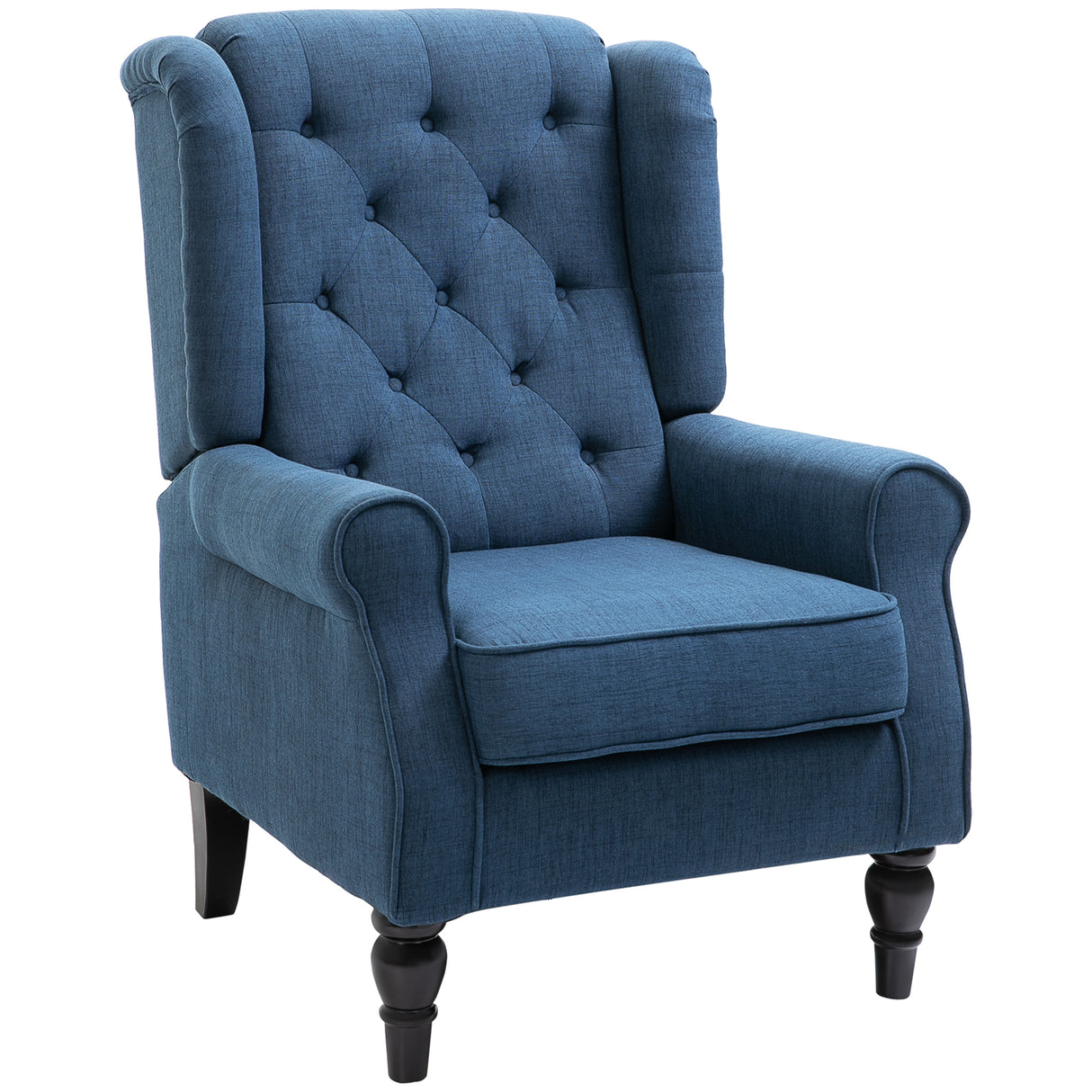 Snow Flannel Fabric Wingback Occasional Chair 74cm Wide - Velmora