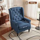 Snow Flannel Fabric Wingback Occasional Chair 74cm Wide - Velmora