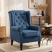 Snow Flannel Fabric Wingback Occasional Chair 74cm Wide - Velmora