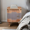 Solid Acacia Wood Bedside Cabinet With 1 Door - Wilton