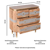 Solid Acacia Wood Chest Of 4 Drawers - Wilton