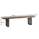Solid Acacia Wood Dining Bench for 3 People - Baltic Live Edge