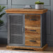 Solid Acacia Wood Sideboard With 1 Door And 3 Drawers - Metropolis