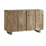 Solid Acacia Wood Storage Cabinet With 4 Doors - Baltic Live Edge