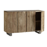 Solid Acacia Wood Storage Cabinet With 4 Doors - Baltic Live Edge