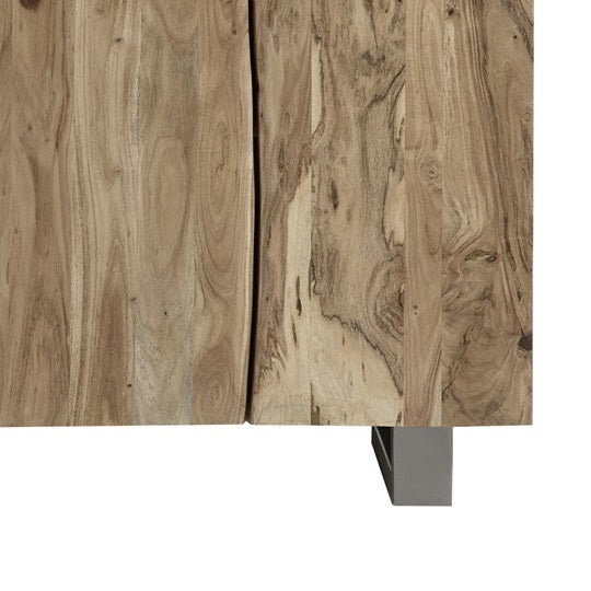 Solid Acacia Wood Storage Cabinet With 4 Doors - Baltic Live Edge