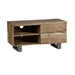 Solid Acacia Wood TV Stand With 2 Drawers - Baltic Live Edge