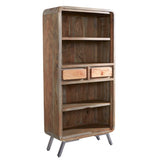 Solid Hardwood Bookcase With 2 Drawers - Aspen