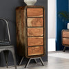 Solid Hardwood Chest Of 5 Drawers Narrow - Aspen