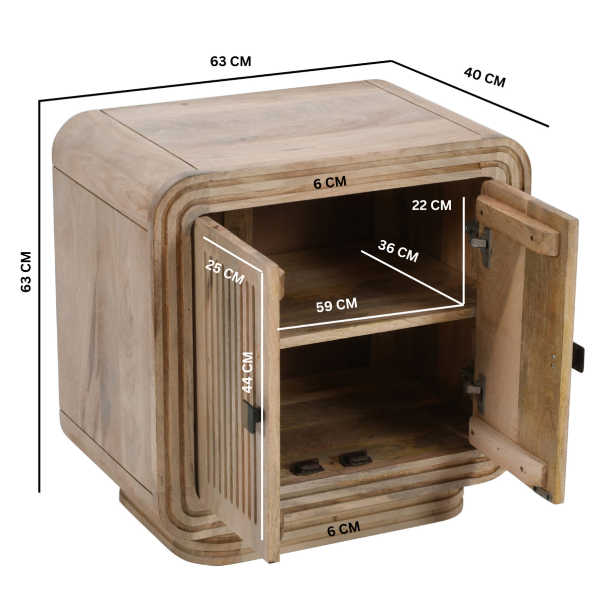 Solid Hardwood Storage Cabinet With 2 Doors - Hudson