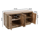 Solid Hardwood Storage Cabinet With 4 Doors - Hudson